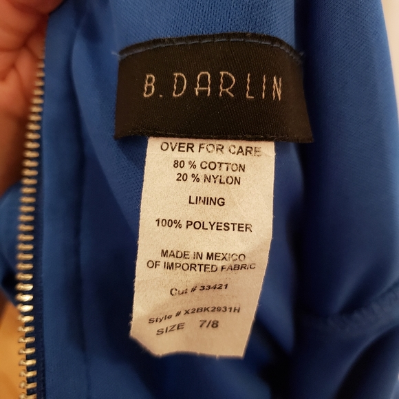 B Darlin Juniors' Lace Scoop Back Dress - Cobalt - Picture 4 of 4